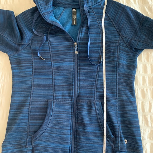90 Degree By Reflex Blue and Black Zip Up Hoodie - Picture 14 of 16